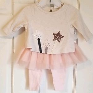 3/$12 Newborn top & tutu legging set